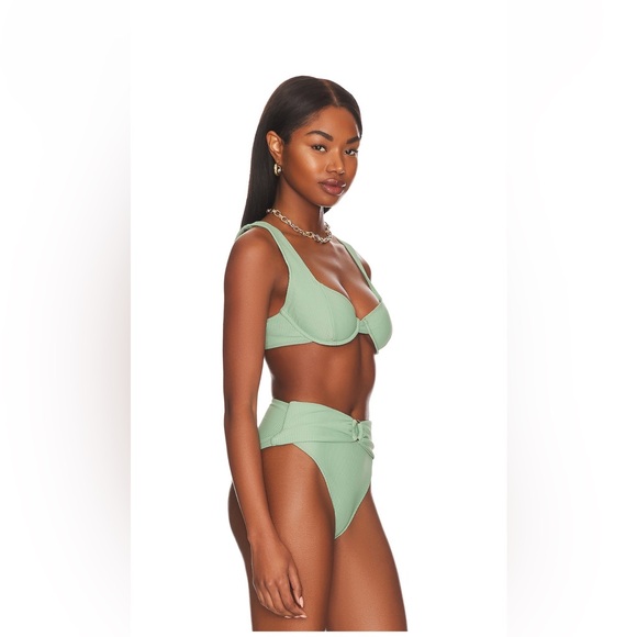 House of Harlow Mint Green Bikini – Boston Top + High Waist Bottom (XS) - Picture 3 of 6
